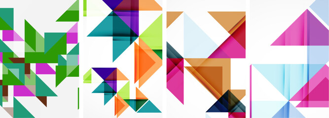 Triangle poster set for wallpaper, business card, cover, poster, banner, brochure, header, website