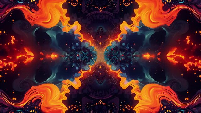 A groovy bline comes to life through a kaleidoscope of colorful patterns and abstract forms conveying the infectious energy of funk music.