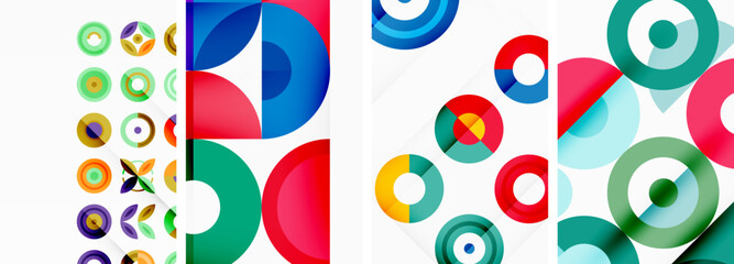 Round geometric elements and circles in background design for wallpaper, business card, cover, poster, banner, brochure, header, website