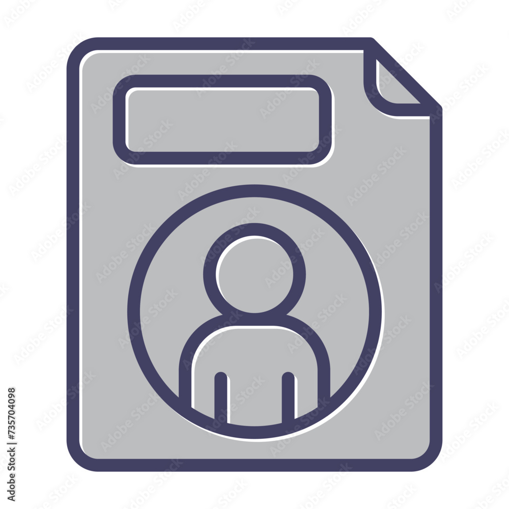 Sticker personal file vector icon