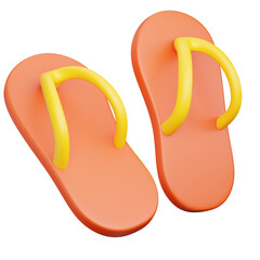 3d render of slipper sandals with summer concept.