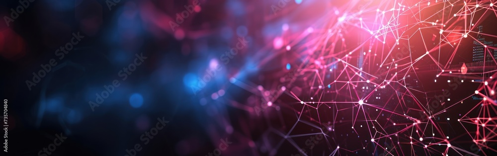 Poster abstract technology background. network connection structure with dots and lines. banner.