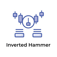 Inverted hammer icon in modern style, trading related vector