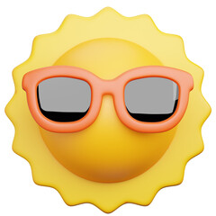 3d render of sun wearring with summer concept.