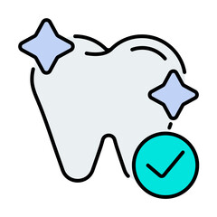 Good Teeth. Dental icon set - Colorline Icon