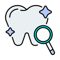 Check up. Dental icon set - Colorline Icon
