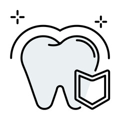 Enamel. Dental icon set - Colorline Icon
