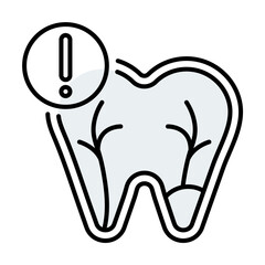 Dental Caries. Dental icon set - Colorline Icon