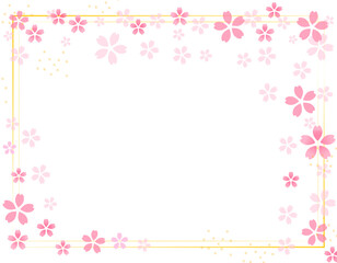 Fototapeta na wymiar 和風な枠の桜のフレーム素材　4
