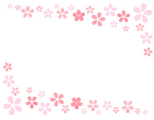 春らしい桜のシンプルなフレーム素材　1