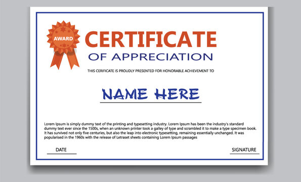 Certificate of employee appreciation template