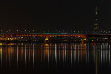 View of the bridge in the night