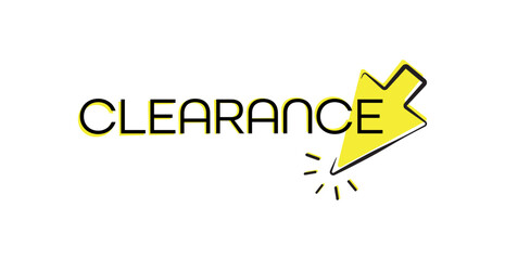 clearance sale text on white background