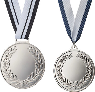 silver medal isolated on white