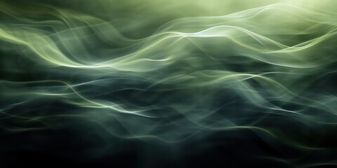 Obraz premium Blurred abstract motion background depth, lush green tones.