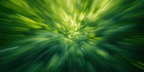 Blurred abstract motion background depth, lush green tones.