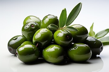 bunch of olives on isolated background