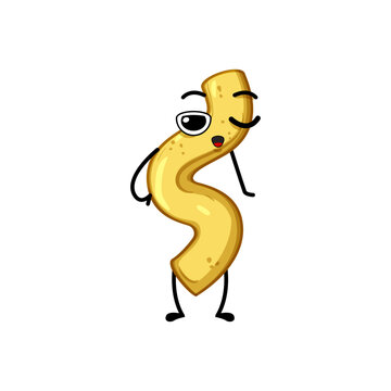 face pasta character cartoon vector illustration