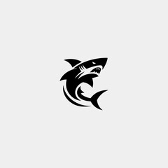 Shark Icon Logo Design 