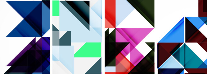Triangle poster set for wallpaper, business card, cover, poster, banner, brochure, header, website