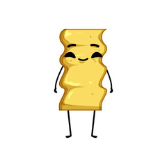 noodle pasta character cartoon vector illustration