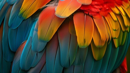 Beautiful colorful feather bird texture background