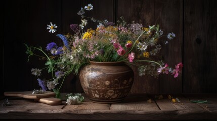 Obraz na płótnie Canvas flowers in a vase. Generative AI