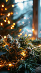 Warm and Festive Cannabis Christmas Ambiance

