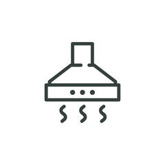 Kitchen Hood Thin Outline Icon Exhaust. Such Line Sign as Extractor Hood, Kitchen Ventilation. Vector Isolated Custom Pictogram for Web and App on White Background Editable Stroke.