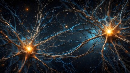 Close up view of neuron cells