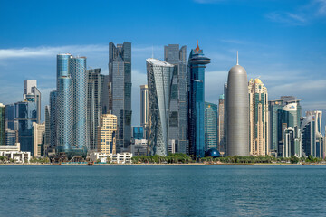 Fototapeta na wymiar Beautiful Doha skyline view day time