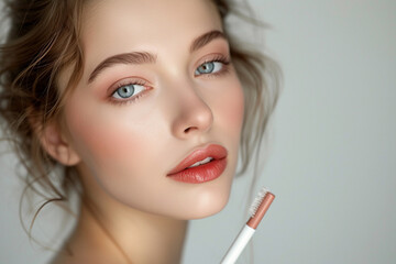 Super model portrait photography for cosmetic products, studio lighting