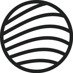  Round Simple Black Line Logo Template