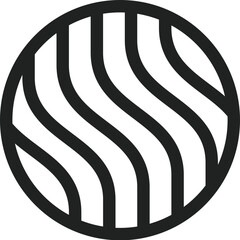  Round Simple Black Line Logo Template