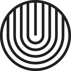  Round Simple Black Line Logo Template