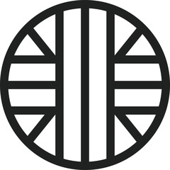  Round Simple Black Line Logo Template