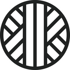  Round Simple Black Line Logo Template