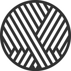  Round Simple Black Line Logo Template
