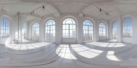 interior of a mosque 360 panorama - obrazy, fototapety, plakaty