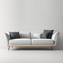 white sofa on modern interior background, living room, Scandinavian style, 3D rendering, 3D illustration