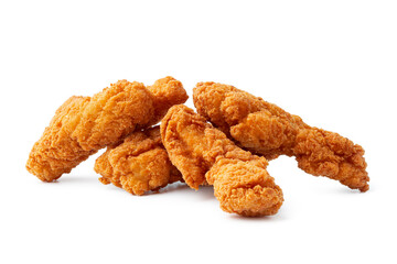 Deep fied chicken wings isolated on white