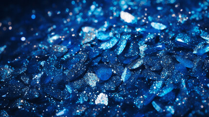 Sapphire Serenity: Blue Glitter Bliss Texture Wallpaper