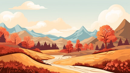 Natural autumn landscape background