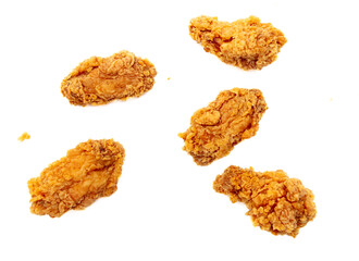 Chicken nuggets isolated white background