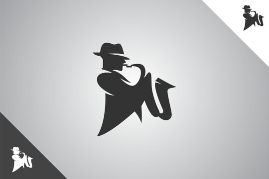 Musician logo. Minimal and modern logotype. Perfect logo for business related to band, musicians and singers industry. Isolated background. Vector eps 10.