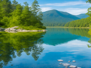 Fototapeta premium lake and mountains
