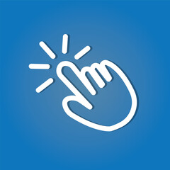 Hand click icon. Vector mouse pointer symbol.