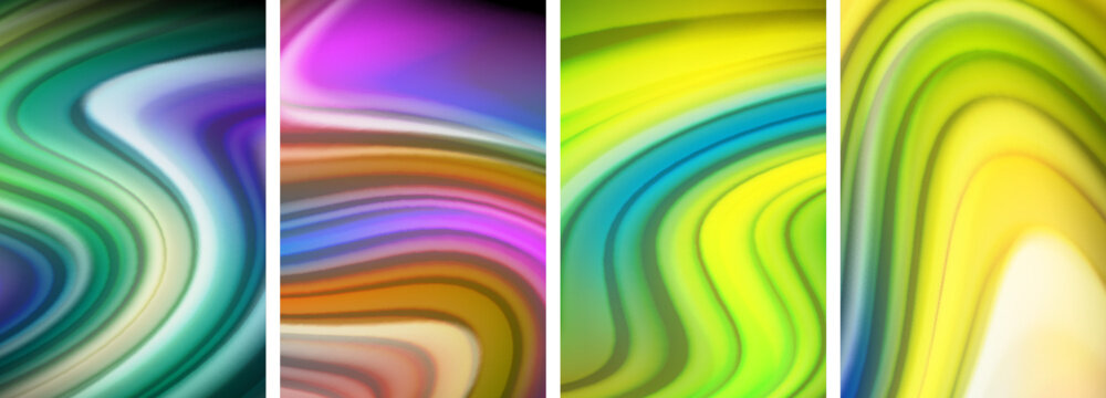 Liquid color waves poster set for wallpaper, business card, cover, poster, banner, brochure, header, website