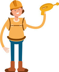 Woman Mountaineer Character Holding Space Gun
