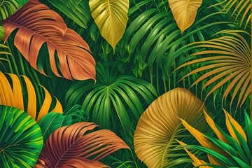 A Palm tree leaves, floral background with leaves, card template, Social media Luxury covers, Card template, card template, minimalistic, design, illustration, card, Instgram, Tiktok, Facebook, Twitte